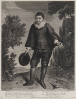 KG 11143
<br/>
Portret van de acteur Raimond Poisson als Crispin
<br/>
<em>Edelinck, Gérard (1640 - 1707)</em>